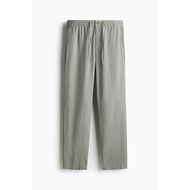 HM Menส กางเกงลำลอง หลวม Straight Leg สไตล์สปอร์ต ผ้าลินิน Blend Long กางเกงขายาว Comfortable ระบายอ