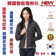 智能發熱背心（羽絨）女裝長袖外套黑色-XL碼