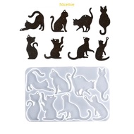 NICE 8 Cavity Silicone Molds for Crafting Adorable Cats Pendants Accessory at Homes