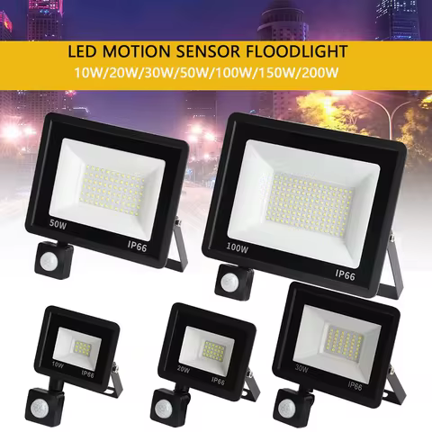 LED PIR Motion Sensor Floodlight Wall Light White LED Light Waterproof 100W 50W 30W 20W 10W LED Spot