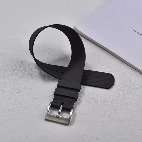 FKM Rubber Strap 20mm 21mm 22mm Military Style Single Pass Watch Strap Waterproof Rubber Watch Bands