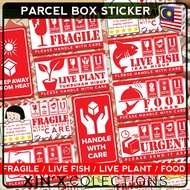 FRAGILE LIVE PLANT LIVE FISH FOOD FROZEN FOOD URGENT AL-QURAN STICKER LABEL Warning Label BUDGET