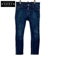 Dsquared2 S74LB1316 靛藍色棉質滑板牛仔褲/牛仔褲，48 號 [二手]