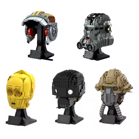 MOC Space Wars K2SO Helmet Collection Building Blocks Model C-3PO Helmet Bad Batch Helmet - ECHO Bri