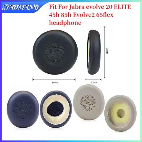 Replacement Earpads for Jabra evolve 20 ELITE 45h 85h Evolve2 65flex Headset Headphones Leather Slee