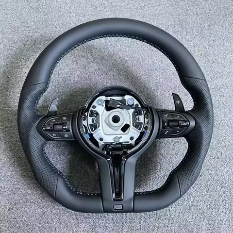 Black Chrome M Sport Style Leather Steering Wheel For BMW E70 E71 E84 E90 E92 E93 E87 E82 F20 F30 F8