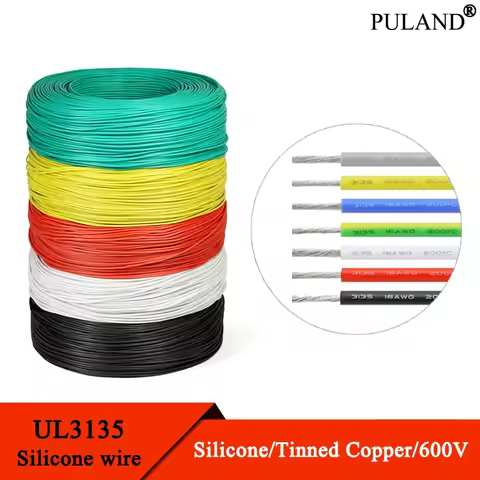 2/5/10m UL3135 Wire High Temperature Resistant Cable 30 28 26 24 22 20 18 16 14 12 10 AWG Silicone I