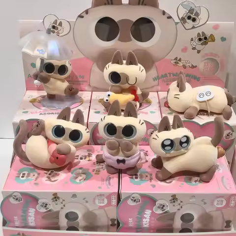 Original Azuki Can Azukisan’s Daily Life 1&2nd Series Mystery Box Siamese Cat Cute Model Blind Box C