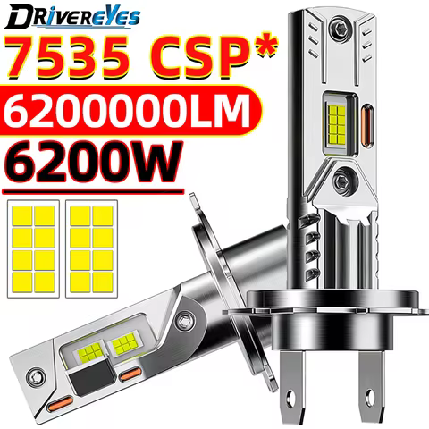 H7 H1 H4 LED Headlights Bulbs Canbus 6200W Brighter 1:1 Mini Upgraded Car Lights 7535 CSP Motorcycle