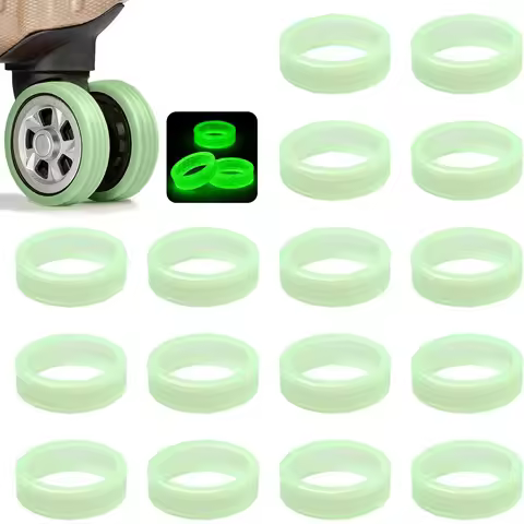 4-32pcs Luminous Luggage Wheel Protector Cover Silicone Noise-Proof Suitcase Spinner Wheel Guard Cov