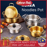 LB NEW (FREE DOUBLE BOX)  Korean-style Gold Noodle Pot 韩式双耳面锅 Periuk Mee Korea Emas