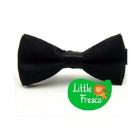 CuteKids- Little Fresco Slim Plain Bow Tie for Kids Black Bow Tie