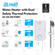 ALPHA INSTANT WATER HEATER WITHOUT PUMP AE-33E