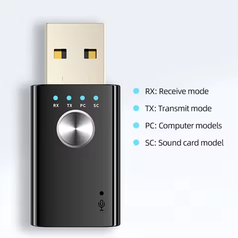 4 In 1 Bluetooth V5.1 Audio Transmitter Receiver Wireless USB Adapter TX/RX Mode USB Laptop Computer
