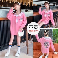 CS2-23 Girls' Sweater 3-12 years Oversized long-sleeved T-shirt/ for girls Middle-aged children's cl