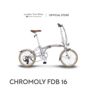 LONDON TAXI CHROMOLY FOLDING BIKE 16 - IVORY / SEPEDA LIPAT 16 INCH - bicycle storeku