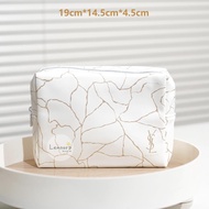 YSL  White and Gold Marble Pouch Makeup Bag M size