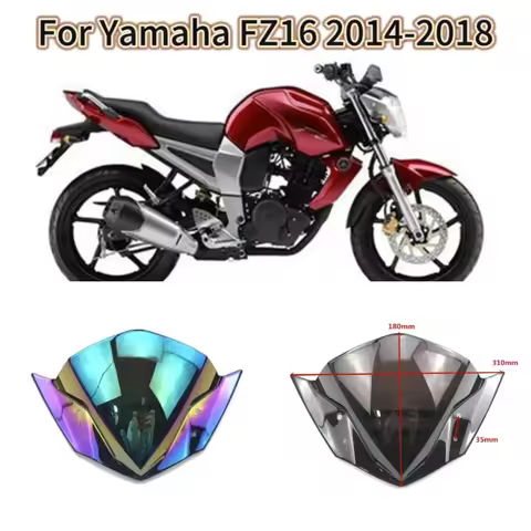 For Yamaha FZ16 Fi V2.0 FZ 16 FZ-S FZS S 150 2014 2015 2016 2017 2018 Motorcycle Black Windshield Wi