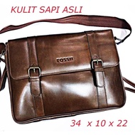 TAS KANTOR PRIA / FOSSIL KULIT ASLI / LIMITED EDITION