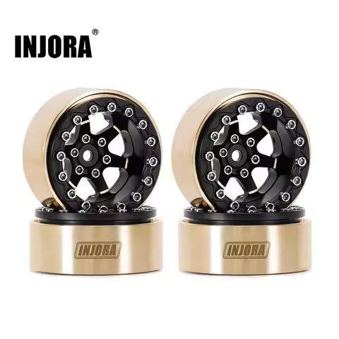 INJORA Brass 1.3" Beadlock Wheel Rims for 1/24 1/18 RC Crawlers (W1310)