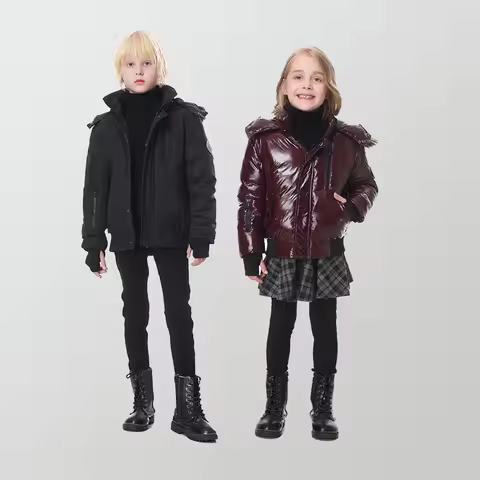 AP super warm filling white duck down winter coats for kids- Teenager outdoor thicken jackets nature