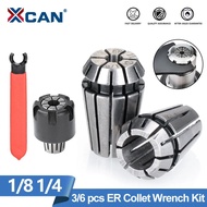 XCAN Tool Holder ER Collet Chuck ER11 ER16 ER20 1/8 1/4 Shank with M Type Black ER Nut with Collet W