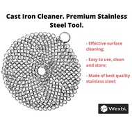 Cast Iron Cleaner. Premium Stainless Steel Tool for cleaning Pots, Woks, Pans.