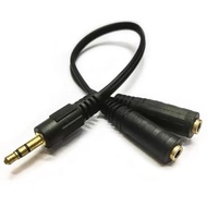 AUX 3.5mm Headset Microphone 2 in 1 Audio Splitter AUX Cable For Desktop Laptop (splitter black)