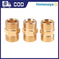 [Homesaya] High Pressure Washer Hose Extension Connector Adapter Copper M22 14mm & 15mm