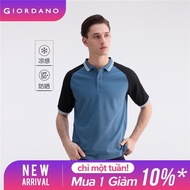 GIORDANO Men Polo Shirts Ice Cooling Summer Polo Shirts Contrasting Short Raglan Sleeve Fashion Casu