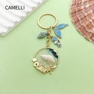 CAMELLI Key Ring, Zinc Alloy Shiny Pendant Car Key Chain, Beautiful Durable Sea Horse Conch Bag Charm Pendant DIY Jewelry Decorate