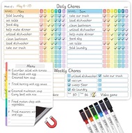 JJPRO Magnetic Chore Chart for Kids Multiple Kids, Adults-14.5"x11" Behavior Reward Responsibility C