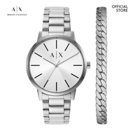 Armani Exchange Male Analog Watches ( AX7138SET ) - Quartz, Silver Case, 42 MM Round Dial,  Silver S