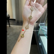 【Pawnable】 (Vca)Van Cleef Van Keyabao Alhambra Clover Bracelet Gold Laser 18K Diamond