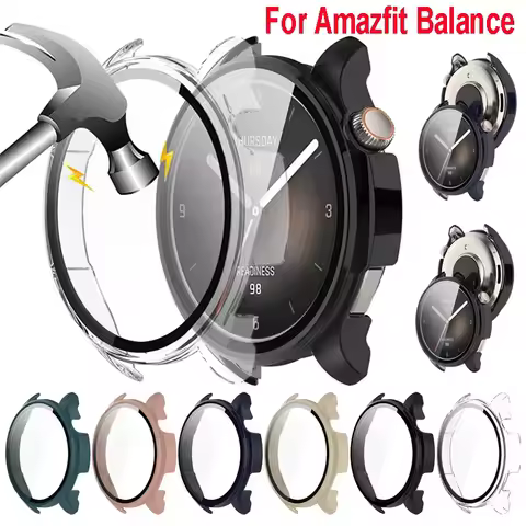 Screen Protector For Amazfit Balance Smartwatch Protective Case Tempered Glass Shell Cover Accessori