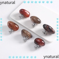 YNATURAL Wardrobe Handle, Aluminum Alloy Base Agate Stone Drawer Knobs,  Furniture Hardware Random C