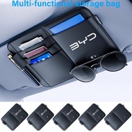 BYD Leather Sun Visor Glasses Holder Card Clip for All Cars