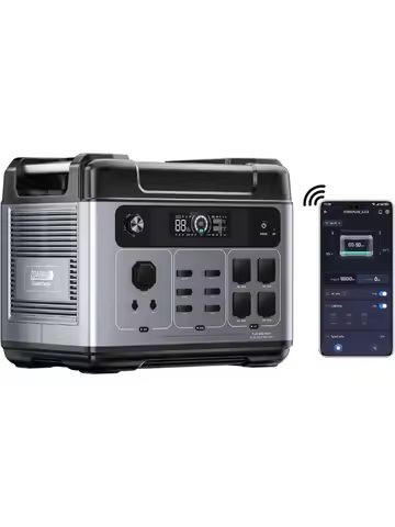 P2001 Plus 2400W Power Station(Peak 5000W), 2048Wh Solar Generator with 4XAC Outlets 1.5Hrs Fast Ful