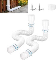 Pack of 2 Gutter Downpipe Extension Flexible, Circular Gutter Drain Connection Set for Downpipe 80/1