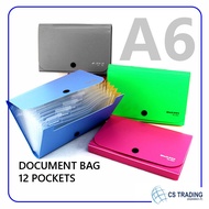 A6 12 Pockets Expanding Accordion Clip File Folder / Document Bag / A6 File / Filing File / Pocket F