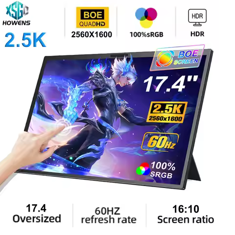 HOWENS 14/15.6/17.4 Inch 1080P Mini Second Gaming Display Portable Monitor External Screen for MAC/L