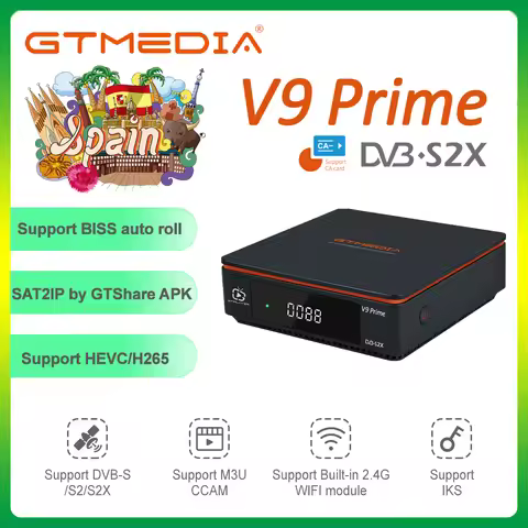 GTMEDIA V9 Prime Mars Satellite Receiver Support DVB-S/S2/S2X VCM/ACM/multi-stream/T2-MI HEVC Built-