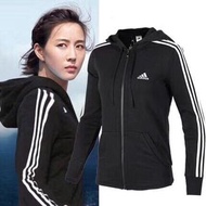 Adidas 張鈞甯 女神同款 愛迪達 三條線 休閒運動連帽外套 慢跑 健身 Adidas女款外套 連帽外套 春秋薄外套