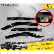 Toyota Hilux Revo Rocco Rogue 2016-2023 injection GR Sport Carbon Door Visor Hilux Rogue GR Visor 4x