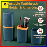 2 in 1 Household Portable Toothbrush Case Dental Cask Rinse Cup Travel Kit Storage Toothpaste Holder