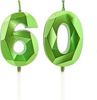 Candles Birthday 60, Green Number Candles Birthday Decoration, Happy Birthday Cake Toppers for Birth