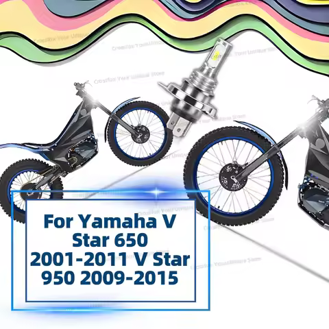 1PC Hi Lo Beam Moto Light For Yamaha V Star 650 2001-2011 V Star 950 2009-2015 LED Motorcycle Headli