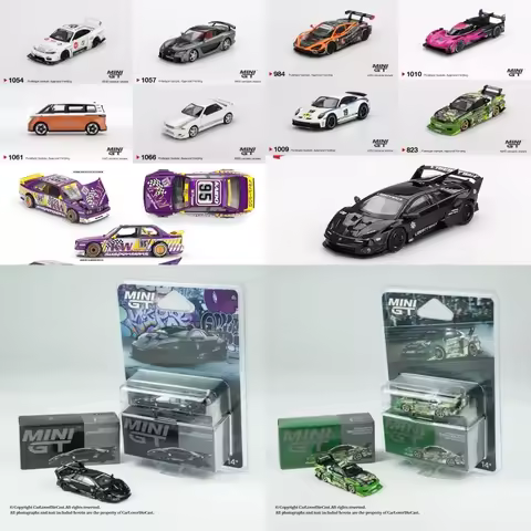 MINI GT 1:64 LB-Super S15 SILVIA ATHLETE RX-7 VeilSide R32 White M3 Kaido KW V1 Diecast Model Car