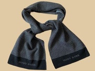 現金價$2599德國精品 HUGO BOSS 雨果博斯 秋冬 針織LOGO 羊毛針織圍巾