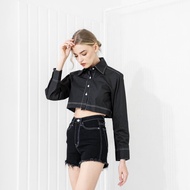 (Pariete.bkk) Stitching Shirt Crop